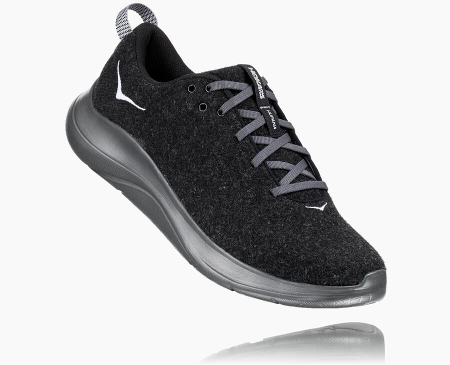 Zapatillas Running Hoka One One Hombre - Hupana Flow Wool - Negras - EQC732196